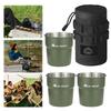 3Pcs 300ml Tea Coffee Milk Mug with Storage Bag Camping Beer Cup Stainless Steel Portable Water Cup for Outdoor Barbecue