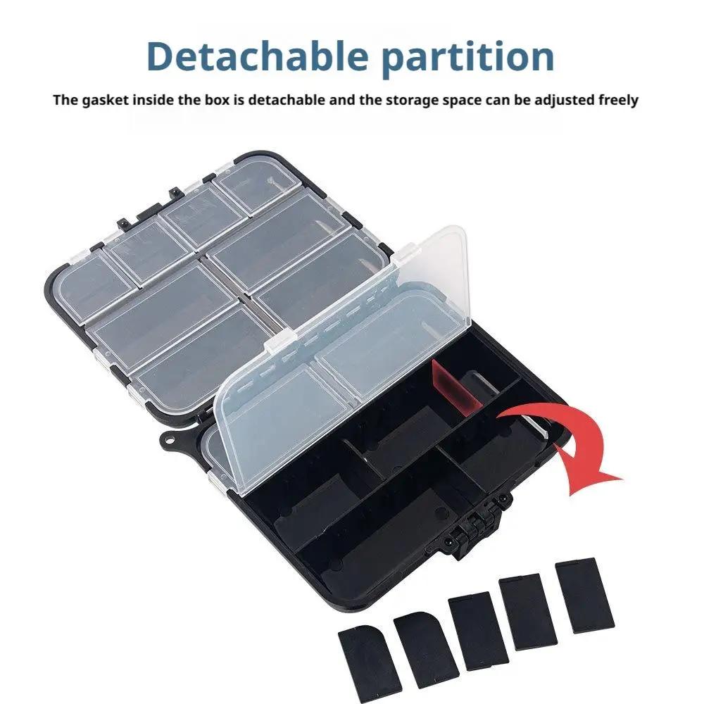 Portable Lure Storage Box Double Sided Fishing Parts Storage Box With Hand Rope Multi Function Fishing Gear Accessories