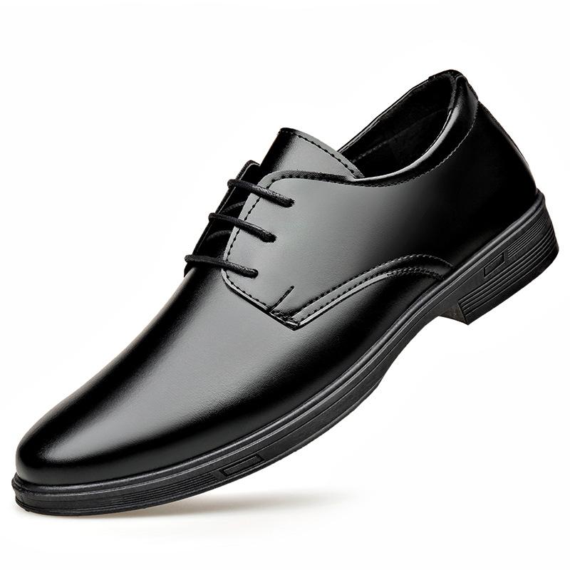 Soft leather soft sole youth British casual single shoes business dress men's leather shoes men's summer men's shoes bright leather wedding shoes