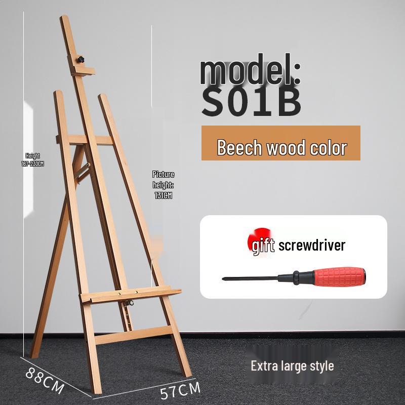 Beechwood Adjustable Easel for Art Students, 1.5m Display Tripod Stand