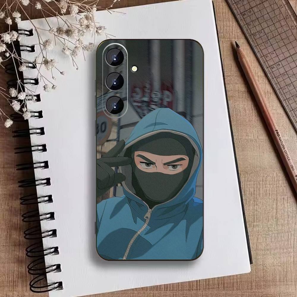 Anime Chill Guy Merchandise Phone Case For Samsung Galaxy A73,A21s,A22,A31,A52,A53,A71,A41Soft Black Shell