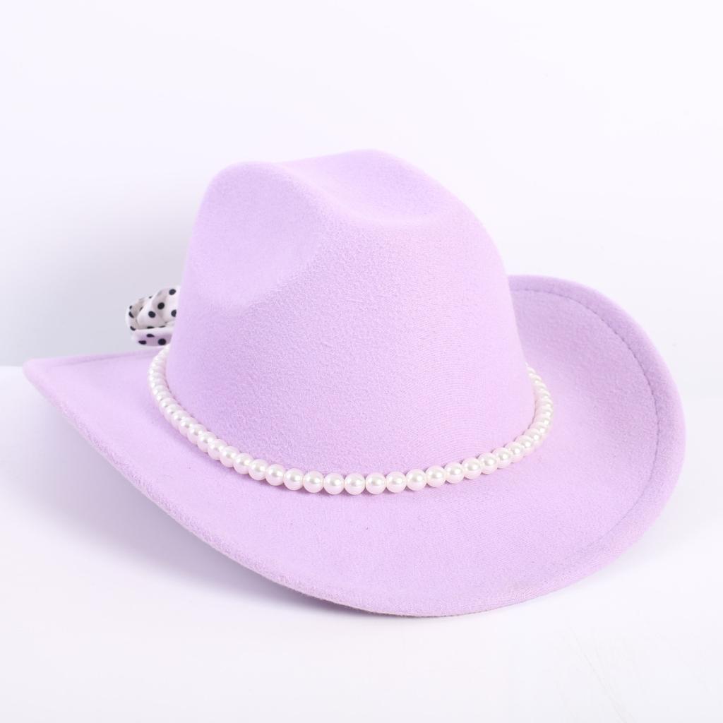 Beliebte europäische und amerikanische Mode OL-Stil einfarbiger Cowboyhut Herren und Damen High-End Zylinder Jazzhut Filzhut