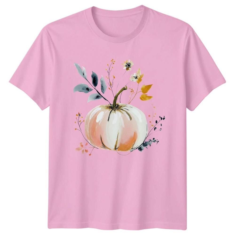 Elegant Fall Watercolor Unisexs TShirt Pumpkin Harvest