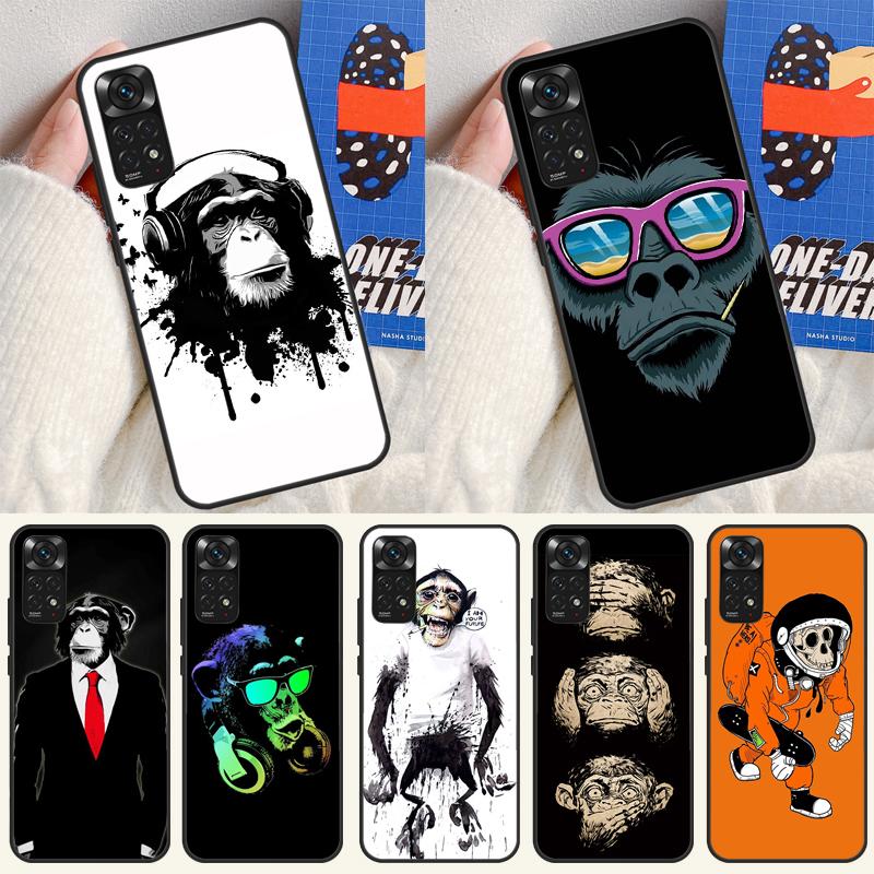 Cartoon Monkey Case For Xiaomi Redmi 14C 10C 12C 13C Cover For Redmi Note 14 Pro 13 9 10 11 12 10S 11S 12S