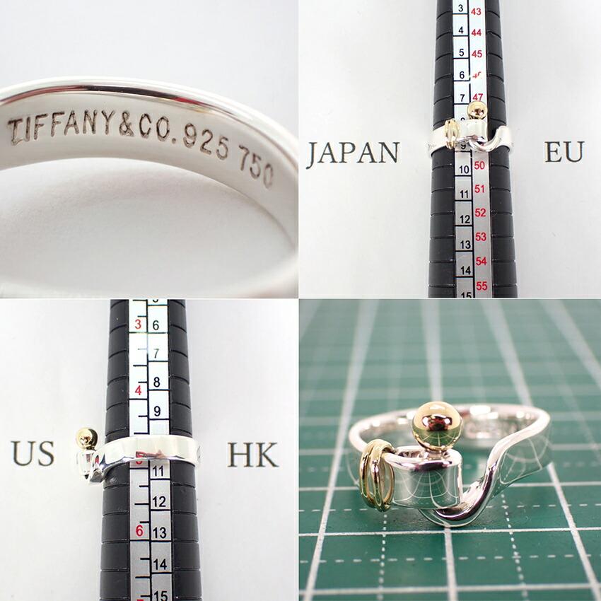 [Used] TIFFANY 925/750 Hook & Eye Ring / Size 8 / J77-2