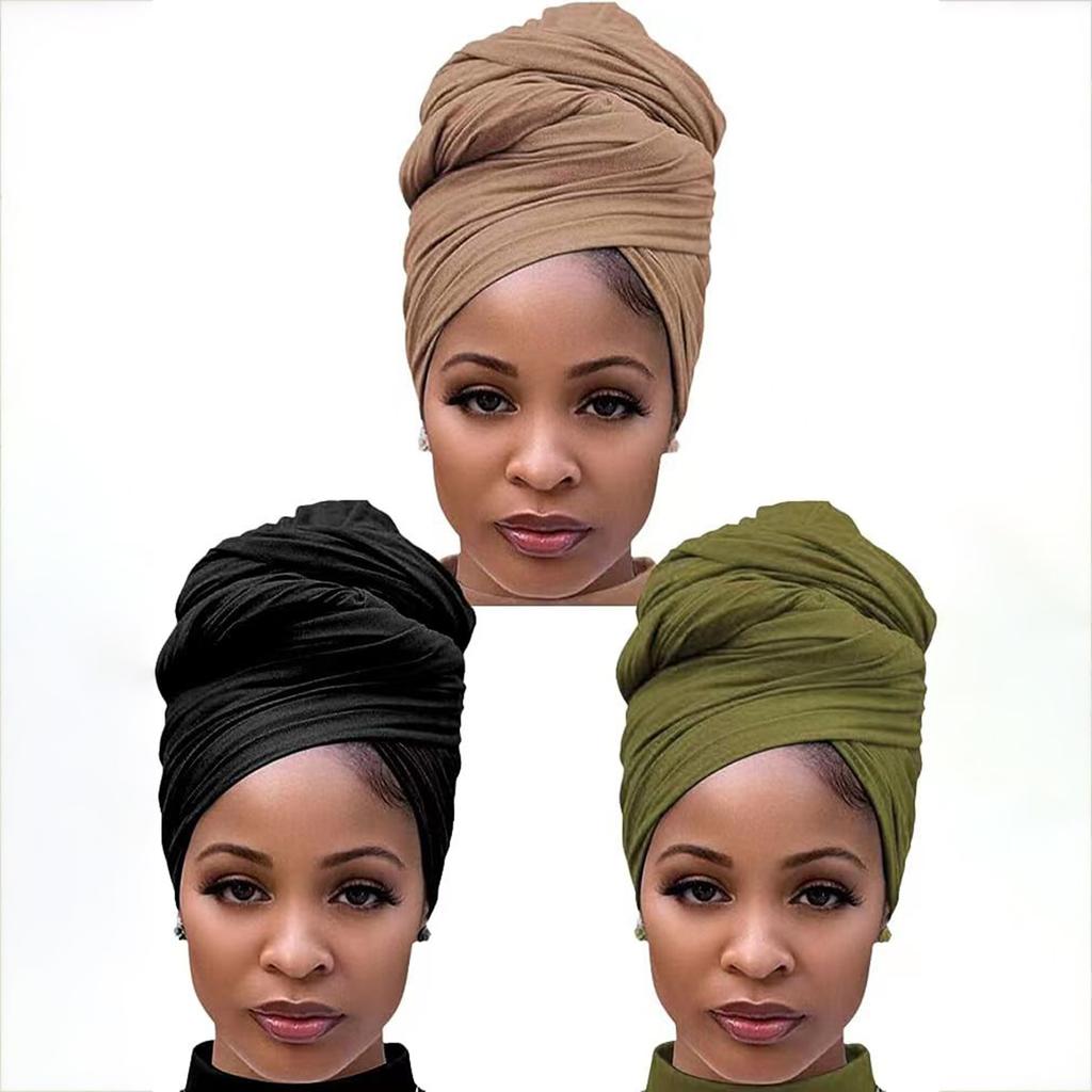 3Pcs Cotton Jersey Hijab Stretch Scarf Women Muslim Shawl Big Size Long Muffler Fashion Ramadan Headband Turban 180*80Cm
