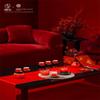 Edenus 18-Piece Vermilion Glaze Tea Set