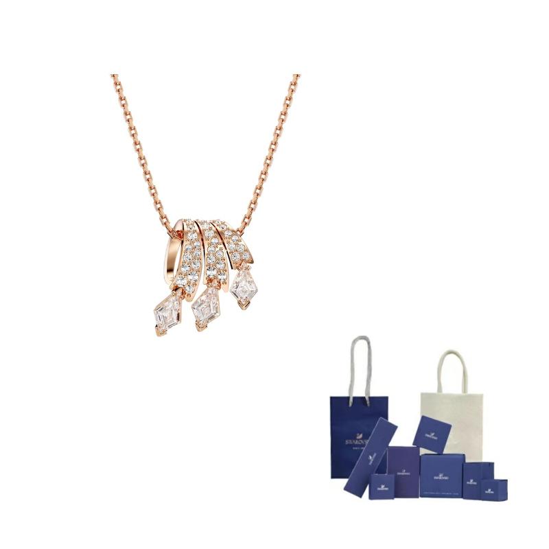 Swarovski DRAGON PHOENIX Necklaces Unisex Pink F-Branded gift bag розовый
