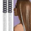 12Pcs Synthetic Hair Glitter Tinsel Hair Sparkle Hair Tinsel Kit  Highlights Hair Accessories
