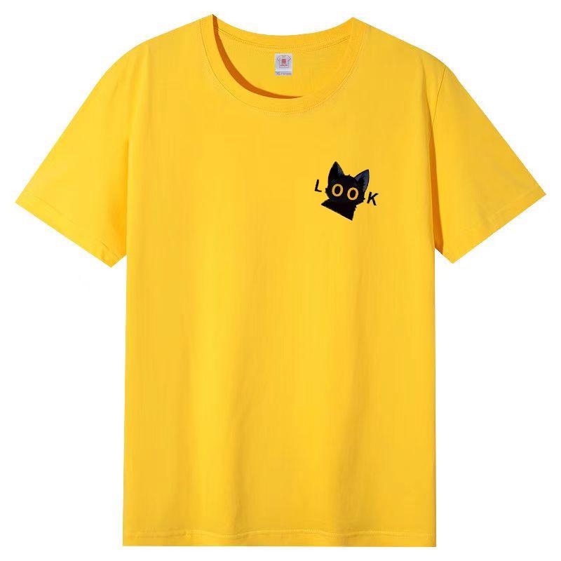 Cotton Short Sleeve T-shirt Women Loose Fashion Medium Sleeve Tops Summer Vintage T-Shirt