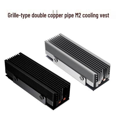 Dual Copper Tubed M.2 NVMe 2280 Heatsink - Aluminum Alloy Grille Design