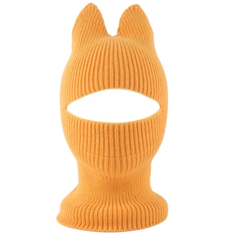 Crochet Ears Protection Hat Knitted Balaclava Hat Cute Kids Hat  Face Cover