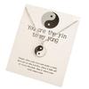Men Women Necklace with Pendant Friendship Yin Yang Adjustable Chain Necklace