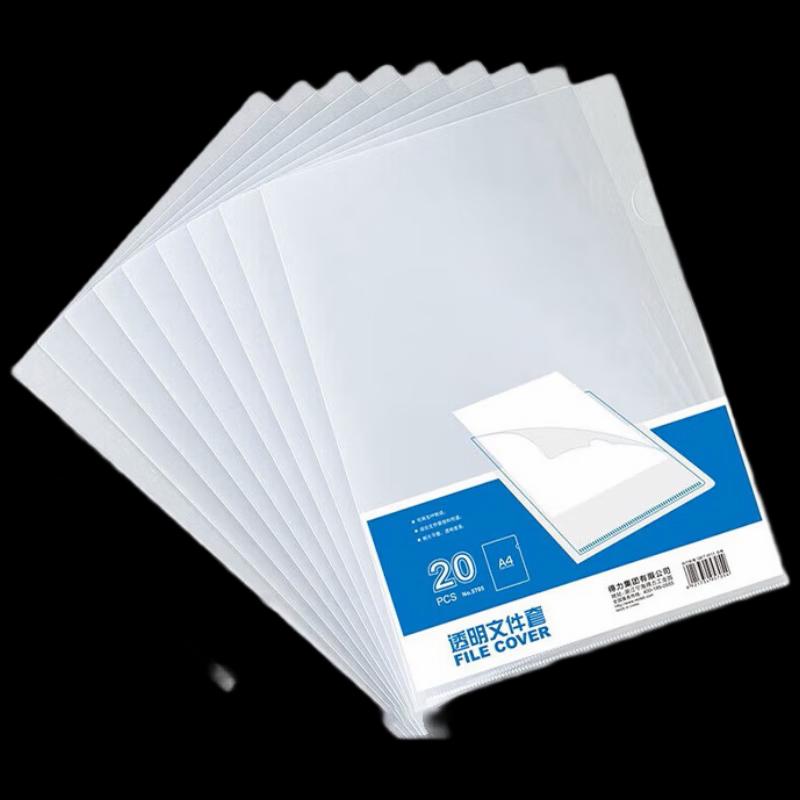 Deli A4 Transparent L-Shaped File Folder