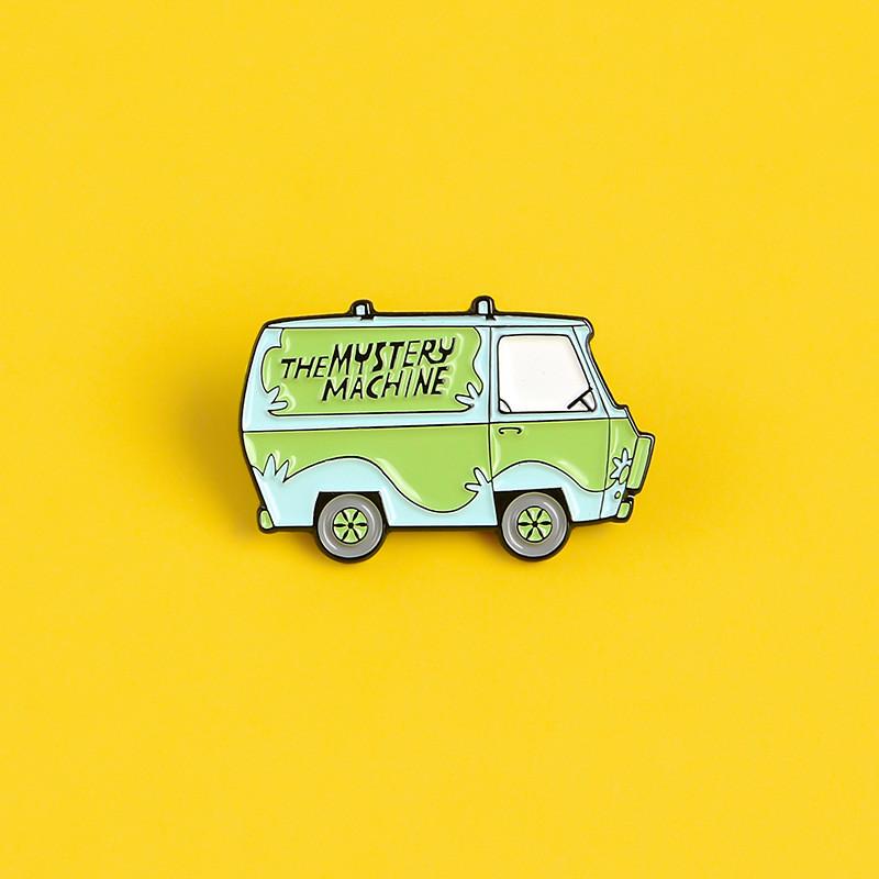 Adorable Cartoon Creative Cute Little Green Car Brooch Accessory For All Genders