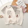 Bamboo Fiber Baby Summer Bodysuit Short Sleeve Jumpsuit Pajamas for Newborn Boys & Girls