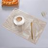 Gold Silver Table Runner PVC Hollow Leaf Placemat Hollow Insulation Coaster Pads Table Bowl Western Dining Room Home Decoration