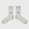 FEM Maltipom Dog Embroidered Socks - White Ivory