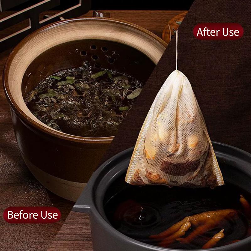 100Pcs Disposable Tea Bag Pouch Empty Non-Woven Fabric Drawstring Bag For Tea Infuser Spice Loose Coffee Seal Filter Mesh Bag