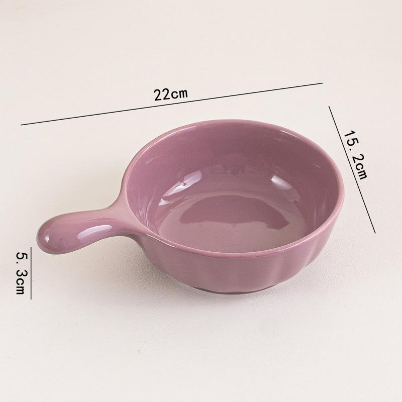 Underglaze Color Instant Noodle Bowl, Handle Bowl, One-Person Bowl, Fruit Soup Noodle Bowl, Baking Bowl, Oven, Microwave Oven, Special Use
