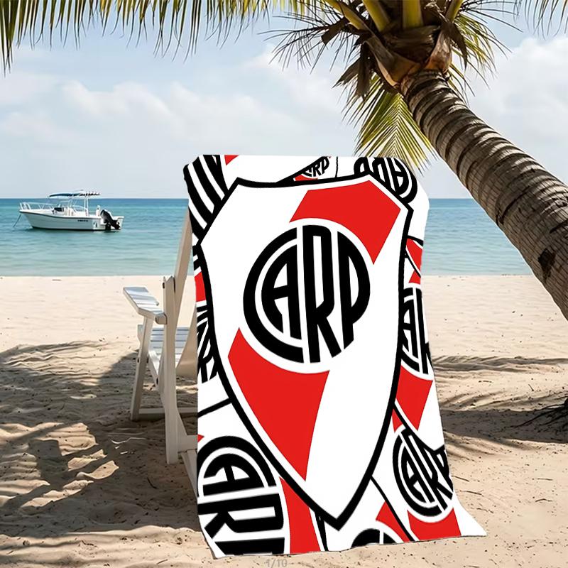 Beach Towel with Club Atlético River Plate Pattern - soft,absorbent,machine washable Lightweight&Modern,swimming,Travel Essentials