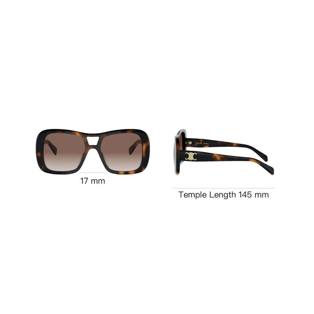 Celine Unique Design Acetate Pilot Sunglasses Women sunglasses Havana CL40331U53F