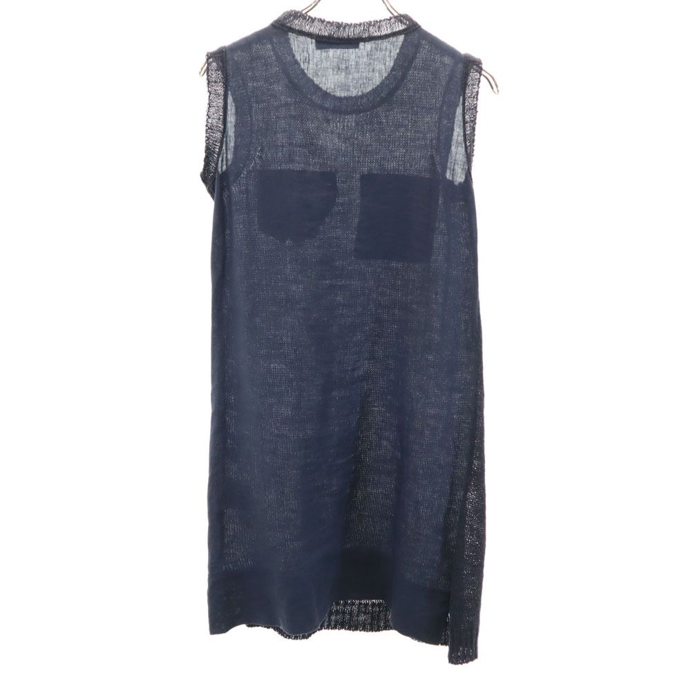 MAX&CO linen No sleeve Knit switching mini dress XS Navy Women Used