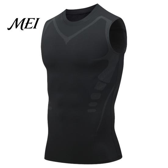 Kalorienverbrennendes Kompressions-Tanktop für Herren, Hohe Dehnbarkeit, Schnelltrocknend, Athletisch für Basketball, Kernstraffung, Training, Laufen, Haltungskorrektor