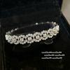 Lace Honeycomb Flower Gem Bracelet, Fujia Thousand Gold, 18K Gold Plated, Curved Bow Zircon Bracelet Combination