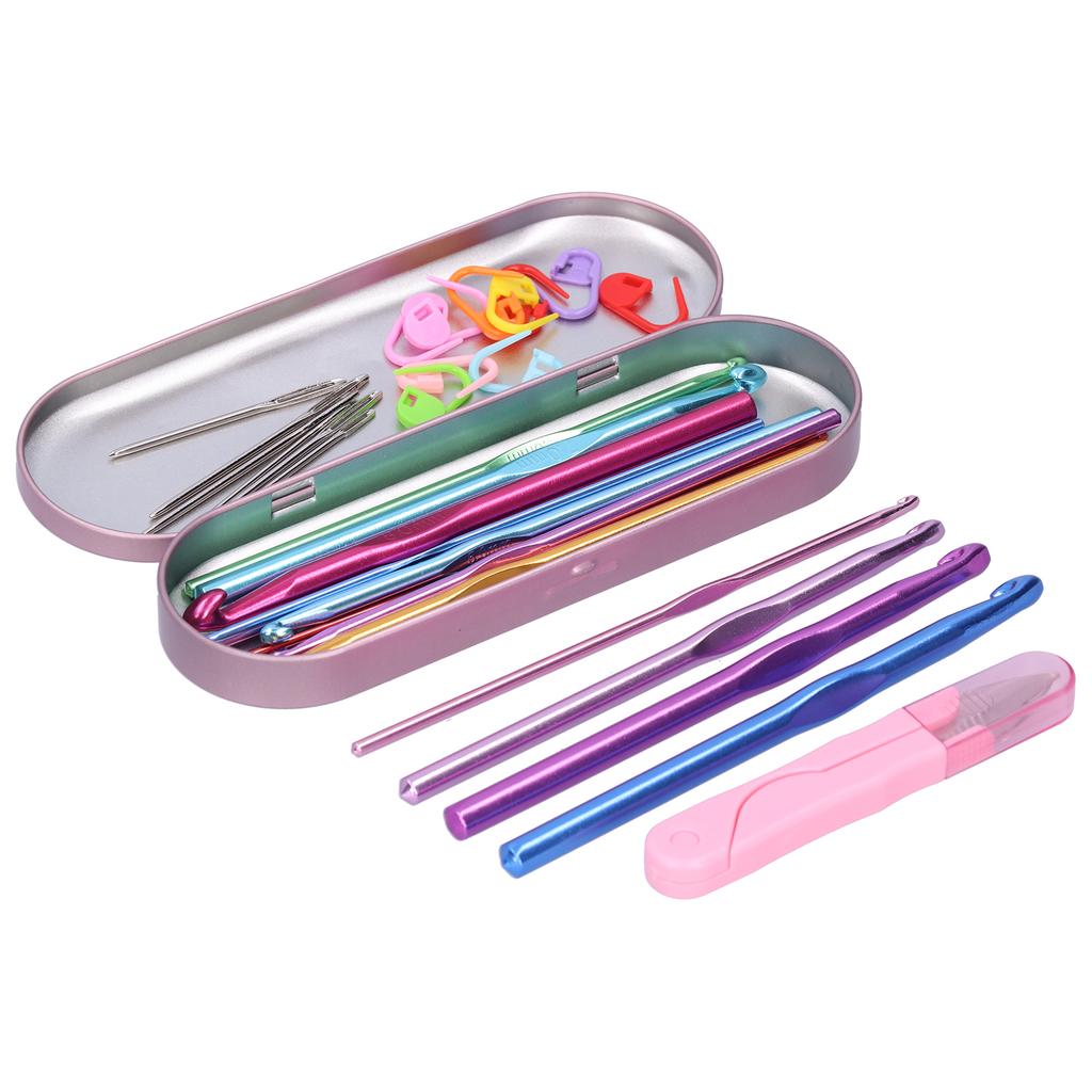 Crochet Hook Set Alumina Crochet Needle Colorful Sweat  Knitting Tools Household Supplies