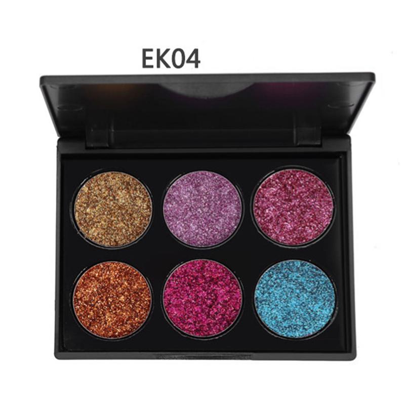 6 Colors Diamond Glitter Eye Shadow Sequin Eyeshadow Palette Makeup Palettes