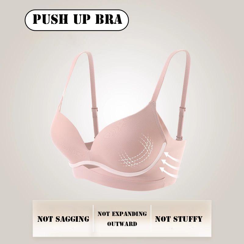 FINETOO Push Up Bra for Women Solid Color Underwear Female  Soft and Comfortable Lingerie Breathable