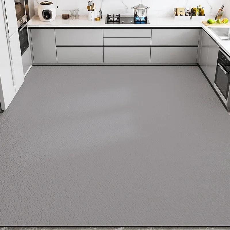 

Кухонний килимок з ПВХ, збільшеного розміру, чорний килим, водонепроникний, маслостійкий, нековзкий, великий килим, суцільний сірий, миються, шкіряні килимки 50x80cm