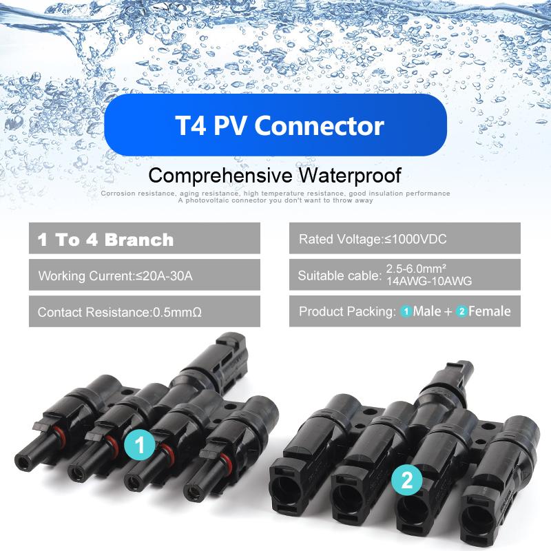 

2T/3T/4T/5T/6T солнечная фотоэлектрическая панель ответвление адаптер кабельный разъем штекер параллельное соединение сборки пластины батареи