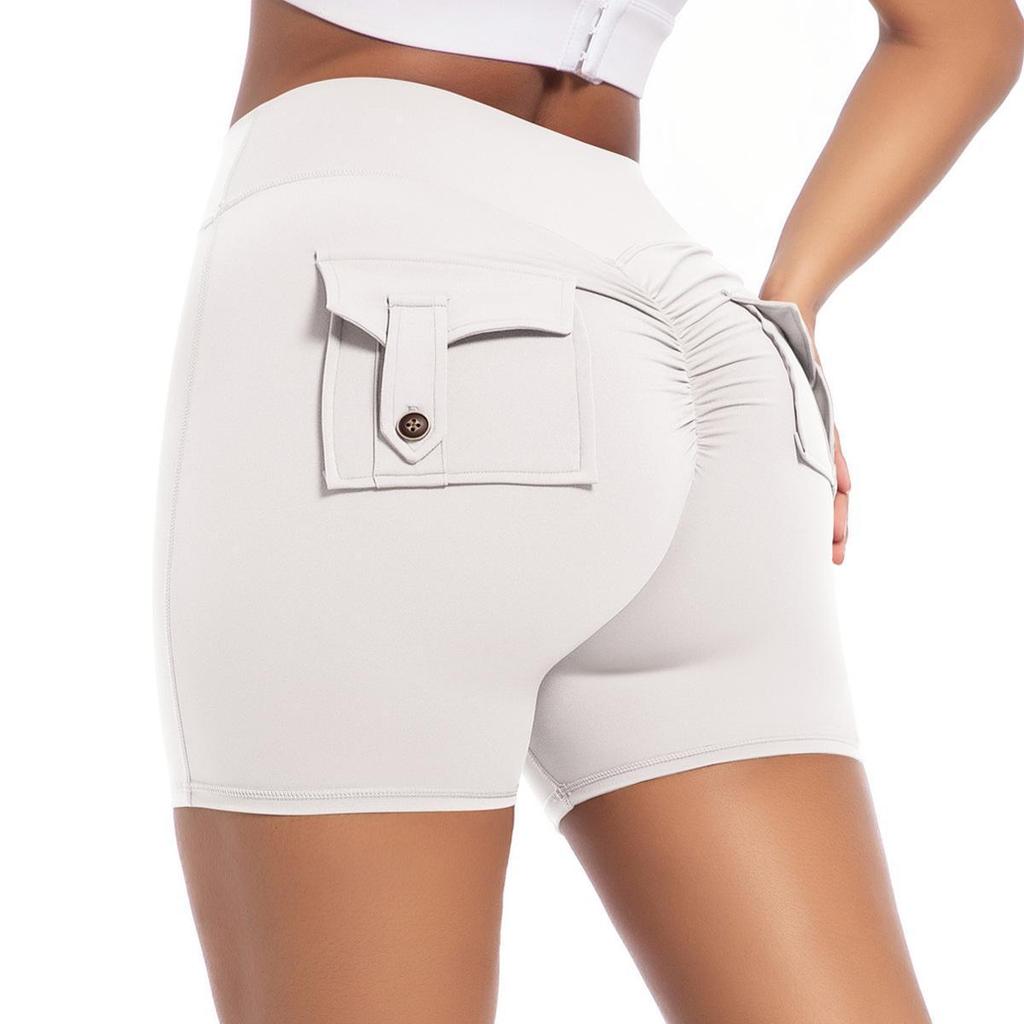 Damen High Waist Peach Cargo Leggings: Elastische, Hüfthebende, Schnelltrocknende Yogahose zum Laufen und für Fitness
