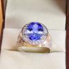 Tanzanite Oval Cut Gemstone With 925 Sterling Silver Ring For Men's #B643 JL375686555133