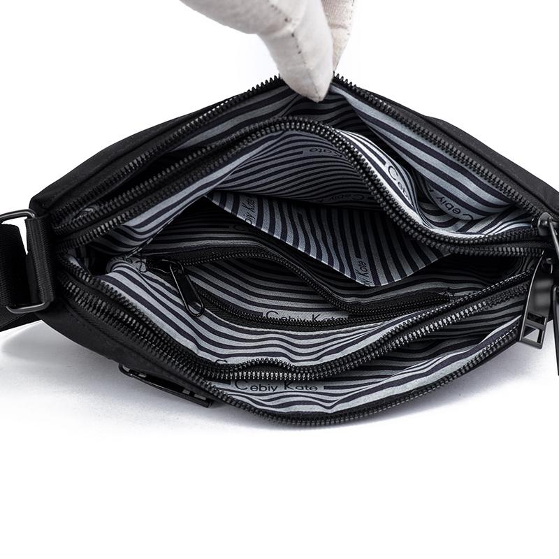 Leichte Umhängetasche für Herren mit großem Fassungsvermögen, dreilagige Umhängetasche, Pendlertasche für Herren