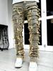 WISH Men's Elastic Tassel Patch Denim Pants - European & American Fashion Trend