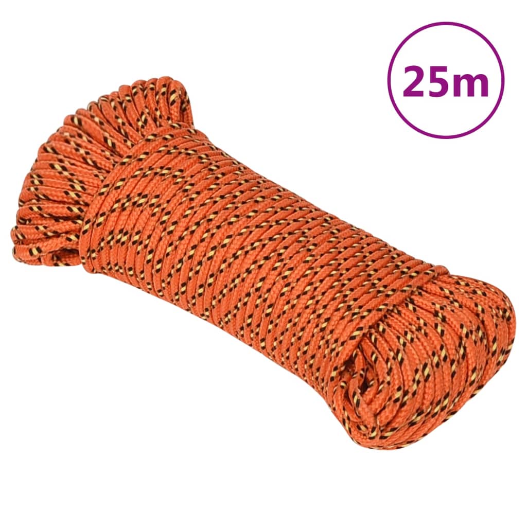 Boat Rope Orange 4 Mm 25 M Polypropylene
