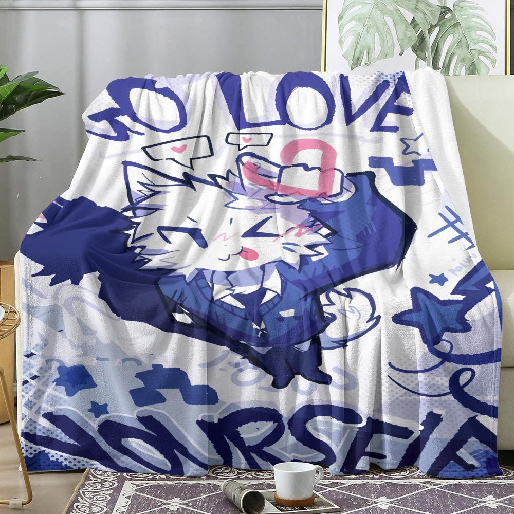Cute B-boykisser cat Throw Soft Flannel Throw Summer Blanket Lightweight Cozy Nap Blanket for Sofa Bed Travel