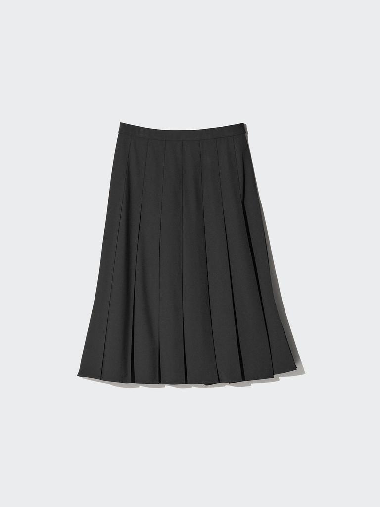 Uniqlo Wide Pleated Midi Skirt  Skirt Length 69 73 Cm  Long Length 