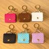 Imitation Leather Keychain Pendant Rhomboid Embossing Mini Handbag Shape Keychain with Dual-Purpose Buckle Backpack Accessories