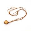 Hand-Woven Natural Stone Crystal Rough Stone Mesh Pocket Adjustable Necklace Pendant N707