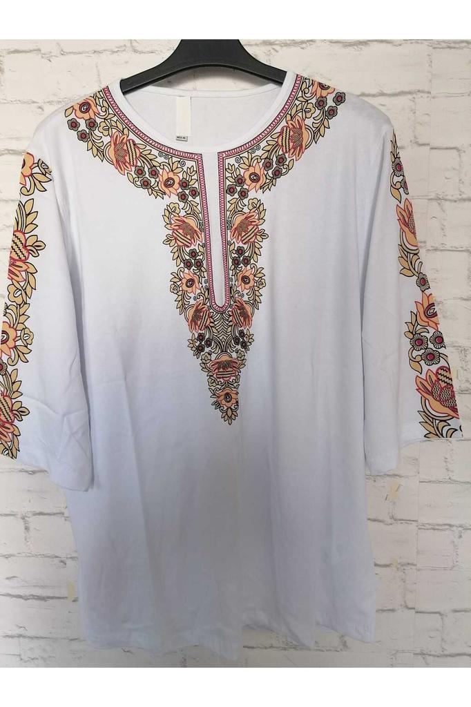 Damenbluse in großer Größe, perfekt für den Sommer, gekämmte Baumwolle, bequeme Bluse