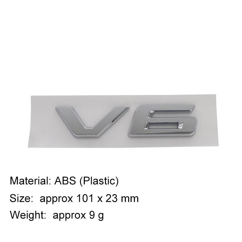

3D Premium ABS V6 Sticker Tail Bumper Badge Auto Rear Trunk Emblem Accessories chrome