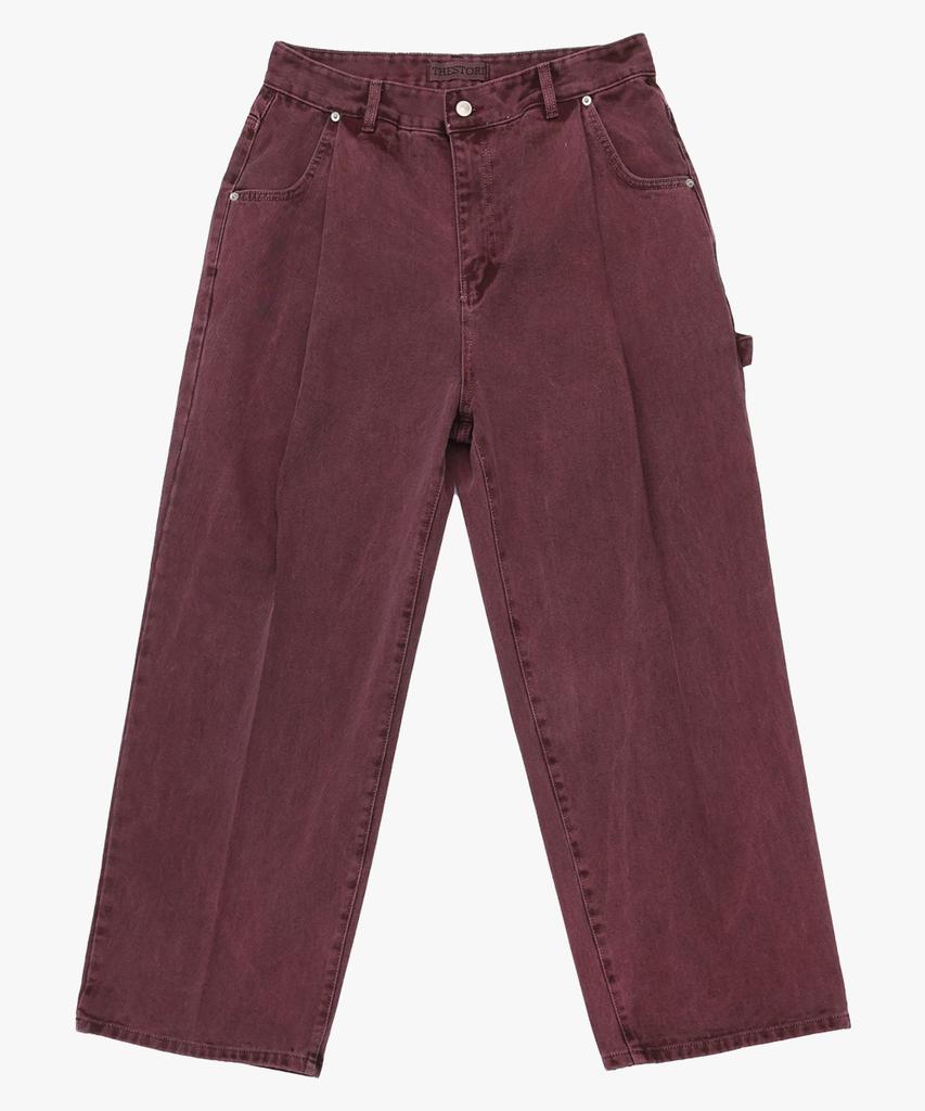 Deoseutoli Pigment Wide Cotton Pants (Wine)