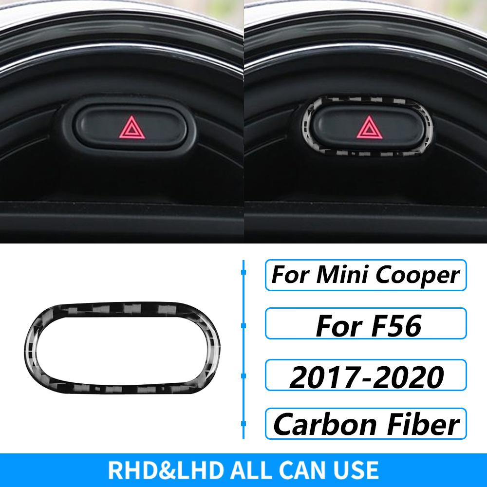 For Mini Cooper F56 2014-2021 Carbon Fiber Central Console Wheel Speedometer Air Outlet Panel Trim Set Car Accessories Sticker