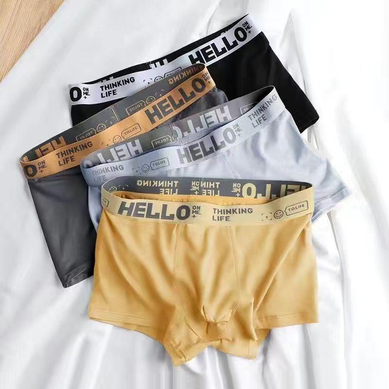 4ks Značkové pánské spodní prádlo Boxer Bavlna Písmeno Ropa Interior Hombre Pánské boxerky Cuecas Masculinas Pánské slipy Velikost M-3XL