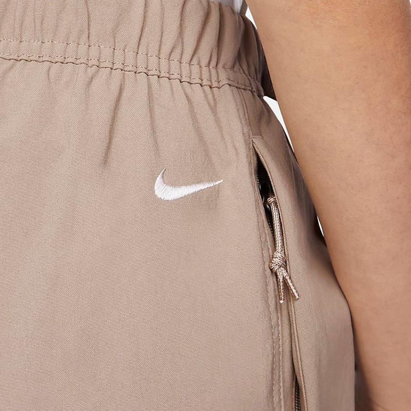 Nike ACG Series Solid Color Mid Waist Drawstring Straight Leg Knit Sports Pants Women Pants Khaki Mountain-White FD5213-247