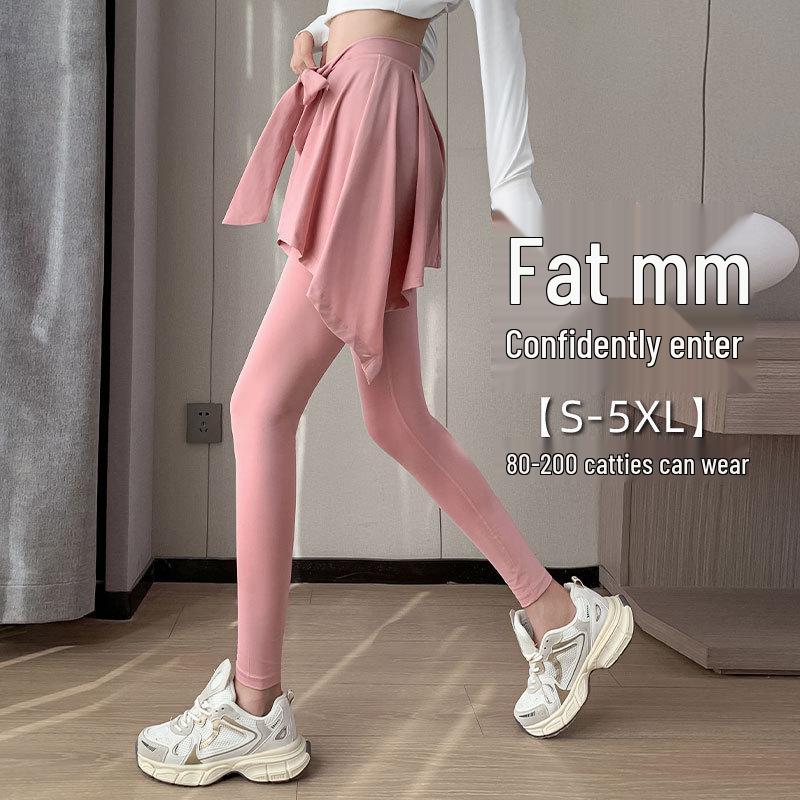 Women's Plus Size Quick-Dry Yoga Skirt-Pants, Anti-Exposure, Autumn Fitness Long Pants